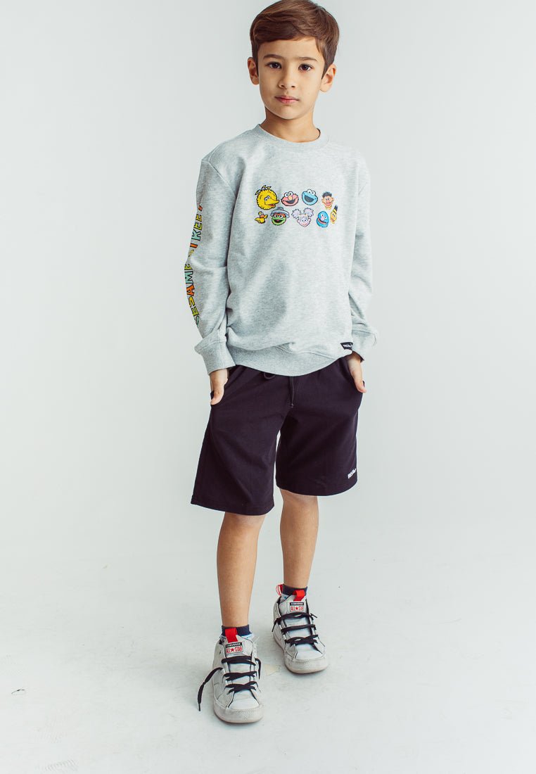 Heather Gray Kids Pullover with Sesame Street Sleeves - Mossimo PH