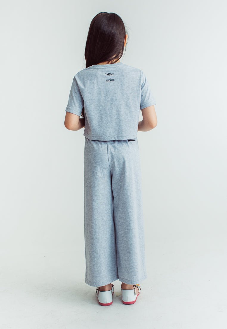 Heather Gray Sesame Street Cropped Top and Wide Pants Set - Mossimo PH