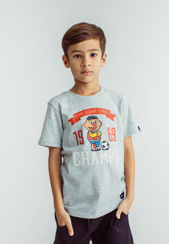 Heather Gray Sesame Street Kids Basic Tshirt with Champs Flat Print - Mossimo PH