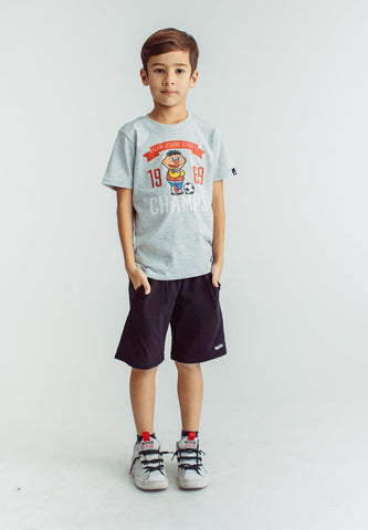 Heather Gray Sesame Street Kids Basic Tshirt with Champs Flat Print - Mossimo PH