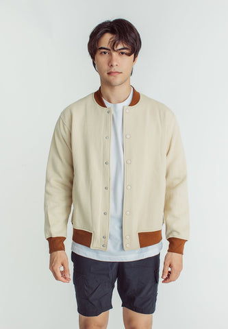 Inigo Beige Classic Fit Varsity Jacket - Mossimo PH