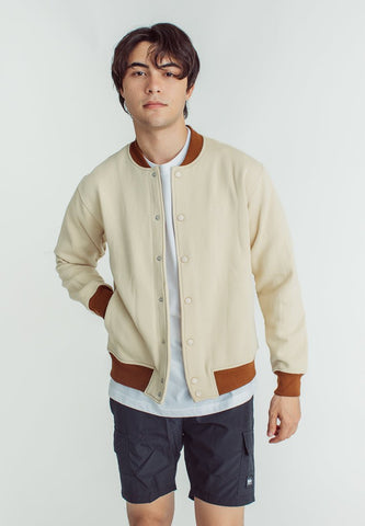 Inigo Beige Classic Fit Varsity Jacket - Mossimo PH