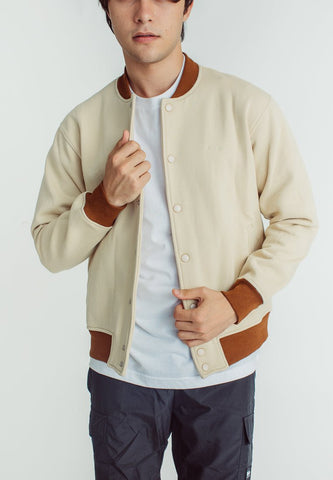 Inigo Beige Classic Fit Varsity Jacket - Mossimo PH