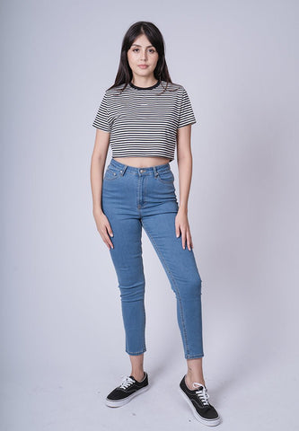 Isabel Black Super Cropped Stripe Fashion Tee - Mossimo PH