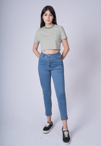 Isabel Sage Green Super Cropped Stripe Fashion Tee - Mossimo PH