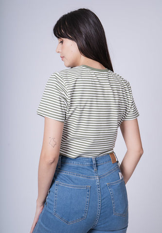 Isabel Sage Green Super Cropped Stripe Fashion Tee - Mossimo PH