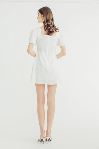 Jannah White Cap Sleeve Square Neck Dress - Mossimo PH