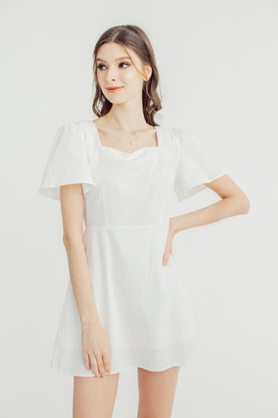 Jannah White Cap Sleeve Square Neck Dress - Mossimo PH