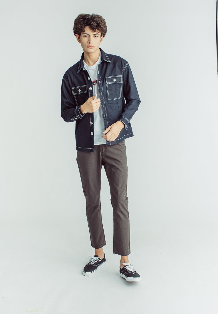Jayson Black Constrasting Stitch Denim Urban Jacket - Mossimo PH