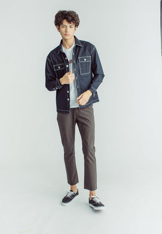 Jayson Black Constrasting Stitch Denim Urban Jacket - Mossimo PH