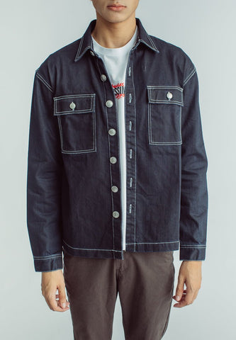 Jayson Black Constrasting Stitch Denim Urban Jacket - Mossimo PH