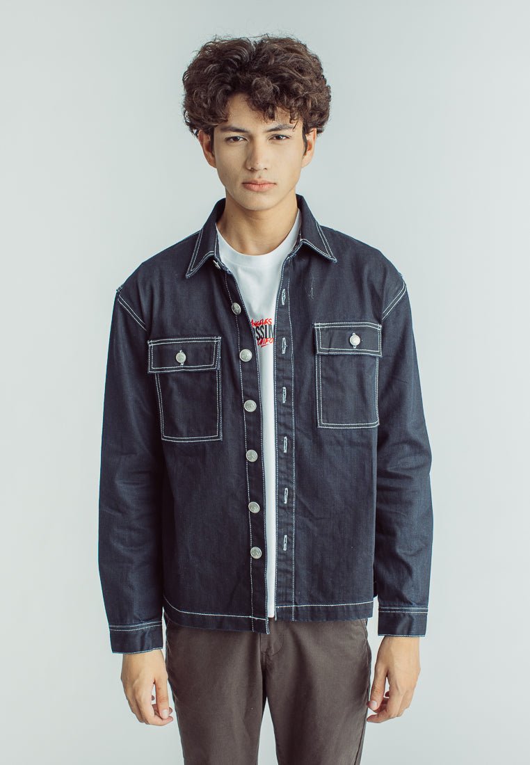 Jayson Black Constrasting Stitch Denim Urban Jacket - Mossimo PH