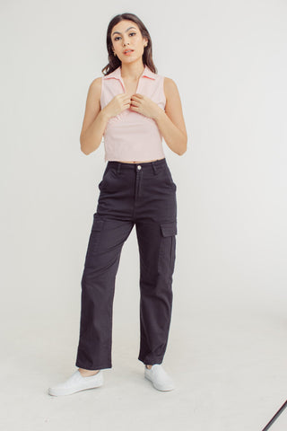 Juliana Pink V Neck Vest with Collar - Mossimo PH