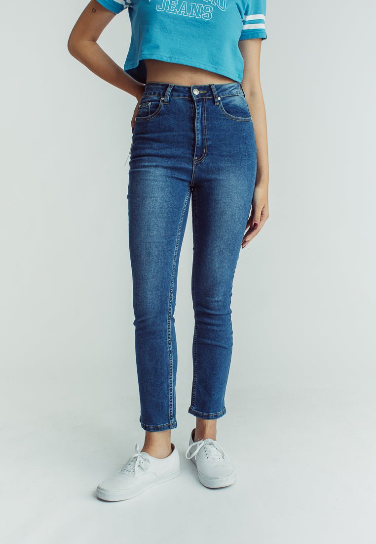 Kathryn Medium Blue Most Wanted Basic Five Pocket Straight High Rise Jeans - Mossimo PH