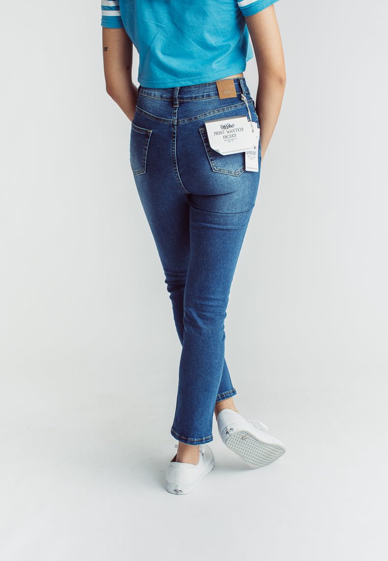 Kathryn Medium Blue Most Wanted Basic Five Pocket Straight High Rise Jeans - Mossimo PH