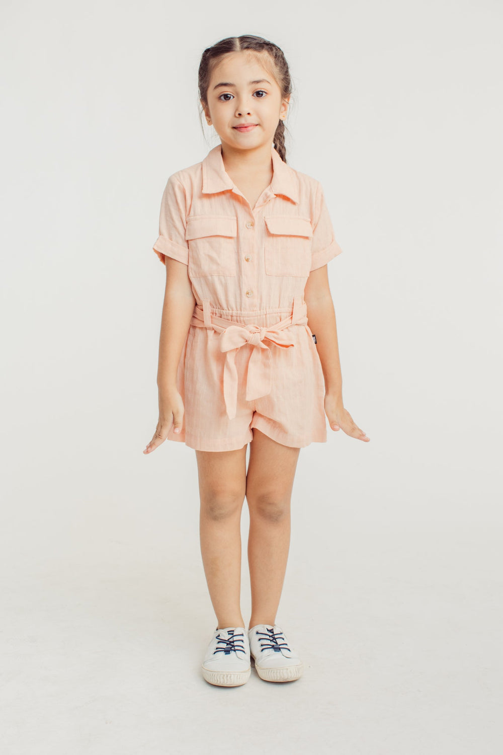 Krisha Peach Belted Utility Romper Dress Kids - Mossimo PH