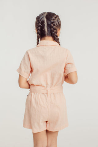 Krisha Peach Belted Utility Romper Dress Kids - Mossimo PH
