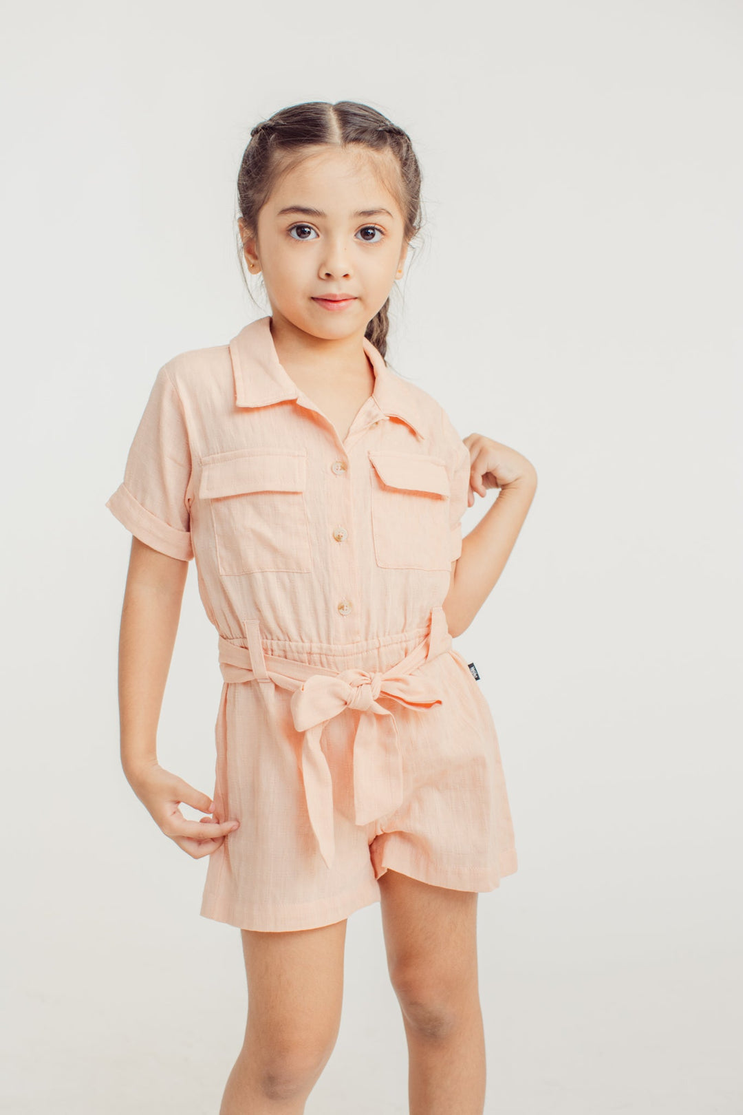 Krisha Peach Belted Utility Romper Dress Kids - Mossimo PH