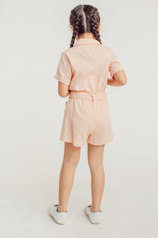 Krisha Peach Belted Utility Romper Dress Kids - Mossimo PH