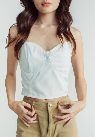 Laurice White Woven Bustier with Spaghetti Strap - Mossimo PH