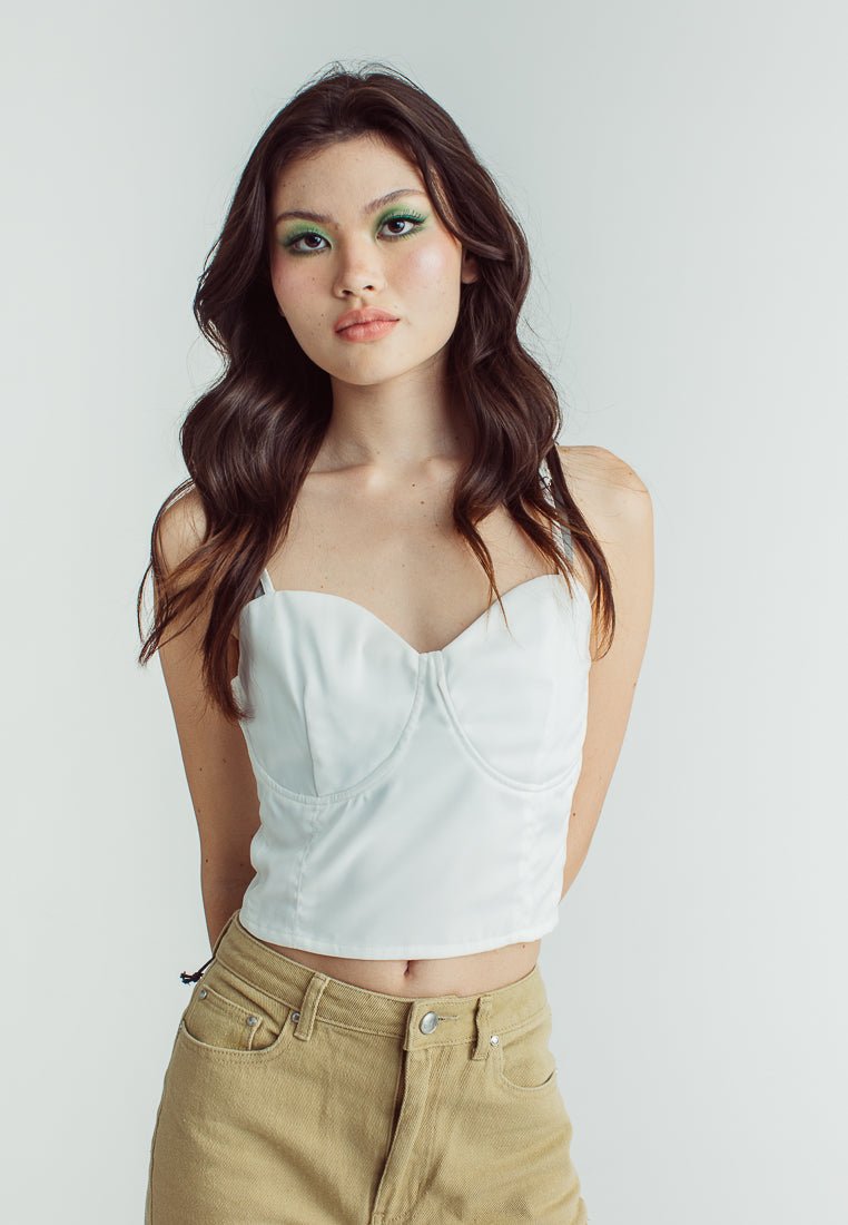Laurice White Woven Bustier with Spaghetti Strap - Mossimo PH