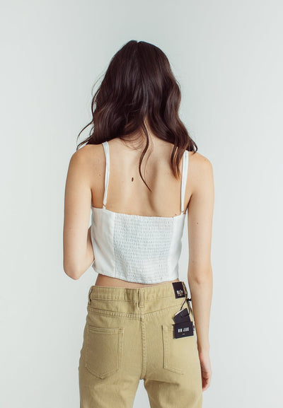 Laurice White Woven Bustier with Spaghetti Strap - Mossimo PH