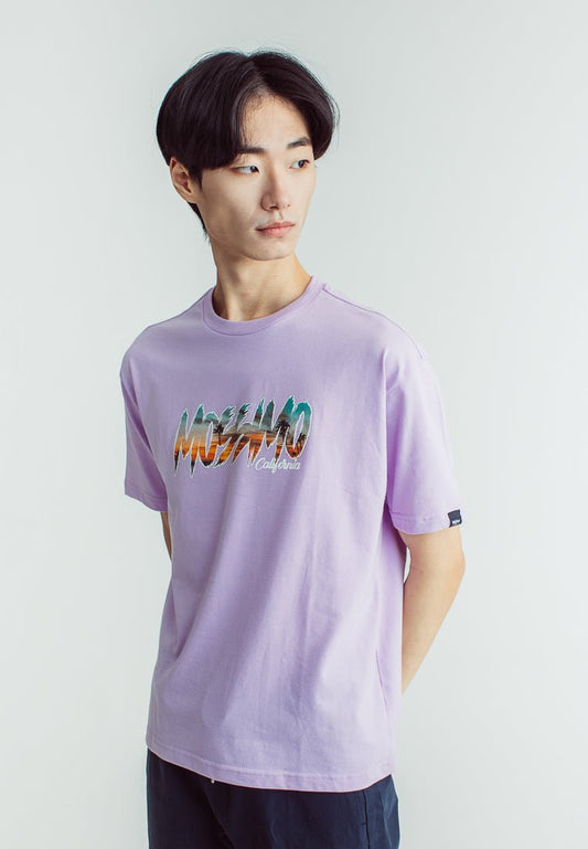 Lavander Basic Round Neck Urban Fit Tee with Photographic Print - Mossimo PH