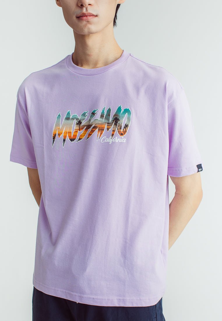 Lavander Basic Round Neck Urban Fit Tee with Photographic Print - Mossimo PH