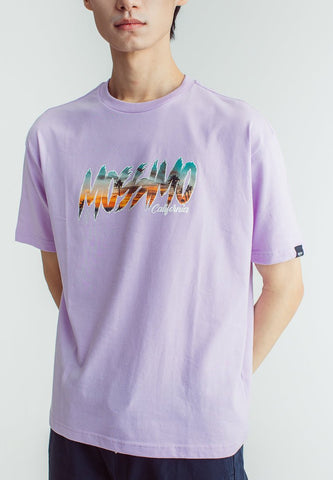 Lavander Basic Round Neck Urban Fit Tee with Photographic Print - Mossimo PH