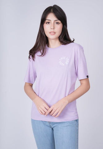 Lavender Frost Free your Mind with High Density Floral Print Modern Fit Tee - Mossimo PH