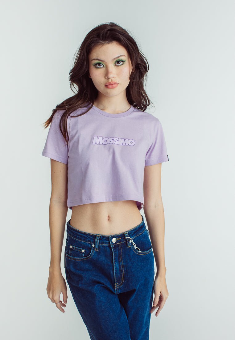 Lavender Frost with Small Mossimo Design Flat Print and High Density Print Vintage Cropped Fit Tee - Mossimo PH