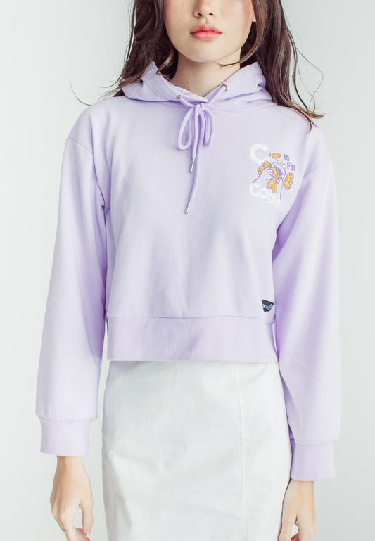 Lavender Modern Cropped Hoodie with Cookie Monster - Mossimo PH