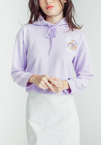 Lavender Modern Cropped Hoodie with Cookie Monster - Mossimo PH