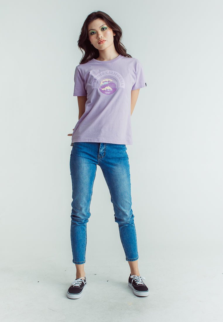 Lavender with Mossimo California Wave Design Soft Touch Print Classic Fit Tee - Mossimo PH