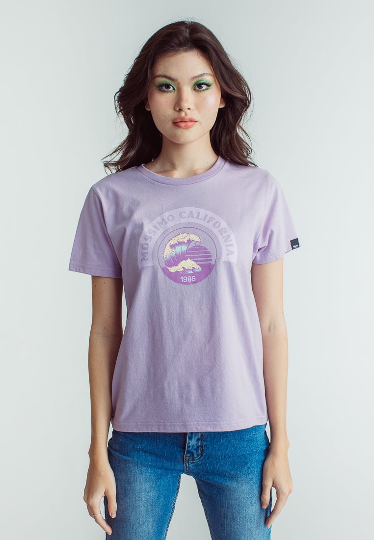 Lavender with Mossimo California Wave Design Soft Touch Print Classic Fit Tee - Mossimo PH