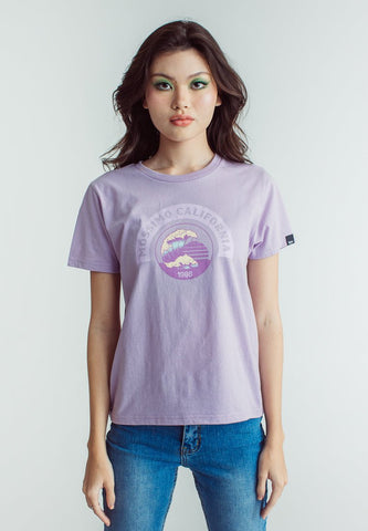Lavender with Mossimo California Wave Design Soft Touch Print Classic Fit Tee - Mossimo PH