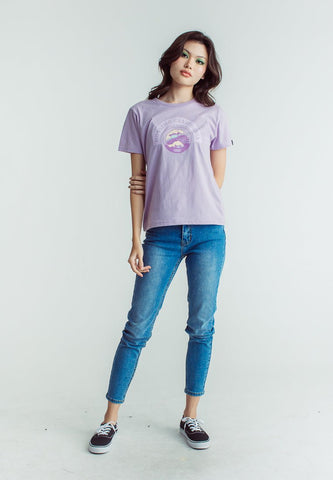Lavender with Mossimo California Wave Design Soft Touch Print Classic Fit Tee - Mossimo PH