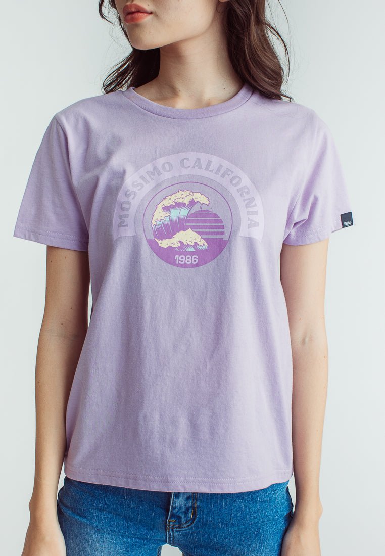 Lavender with Mossimo California Wave Design Soft Touch Print Classic Fit Tee - Mossimo PH