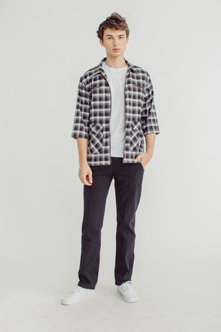 Leo Black Stripes Plaid Oversized with Zipper - Mossimo PH