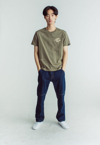 Lichen Green Basic Round Neck Muscle Fit Tee with Flat Print - Mossimo PH