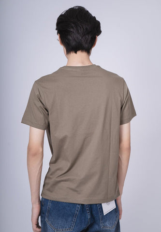 Lichen Green Muscle fit Basic Round Neck Tee with Flat Print - Mossimo PH