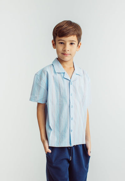 Light Blue Boys Short Sleeve Resort Shirt - Mossimo PH