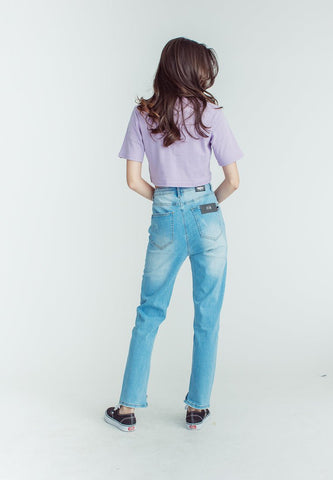 Light Blue Ripped Split Slim Jeans - Mossimo PH