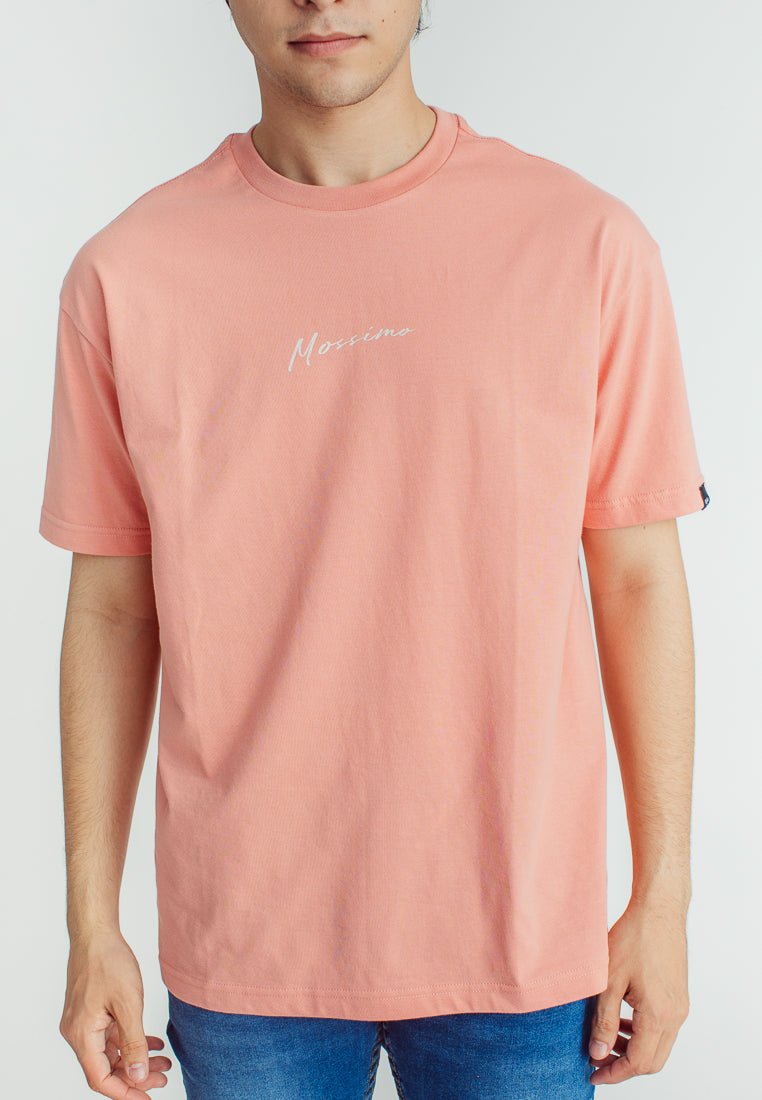 Lobster Bisque Basic Round Neck Urban Fit Tee with Liquid Shimmer and Flat Print - Mossimo PH