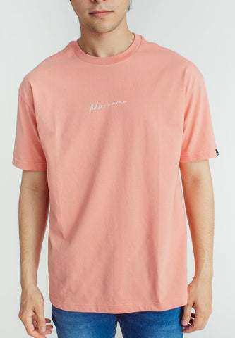 Lobster Bisque Basic Round Neck Urban Fit Tee with Liquid Shimmer and Flat Print - Mossimo PH