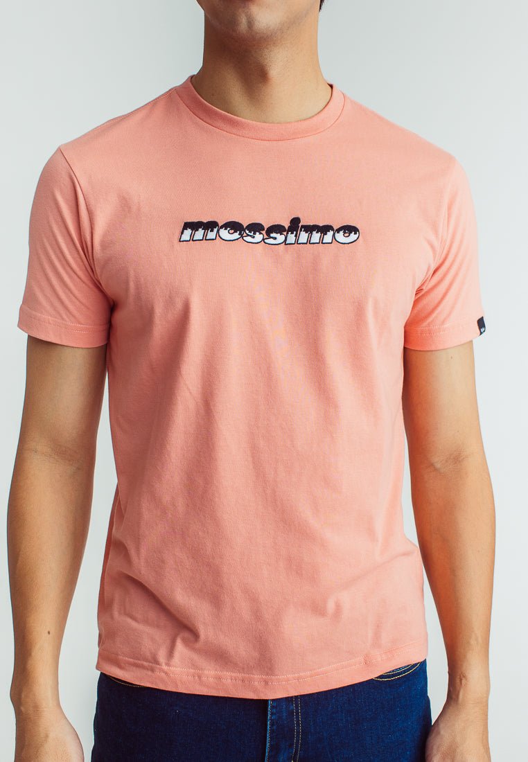 Lobster Bisque Basic Round Neck with Big Branding Embroidery Muscle Fit Tee - Mossimo PH