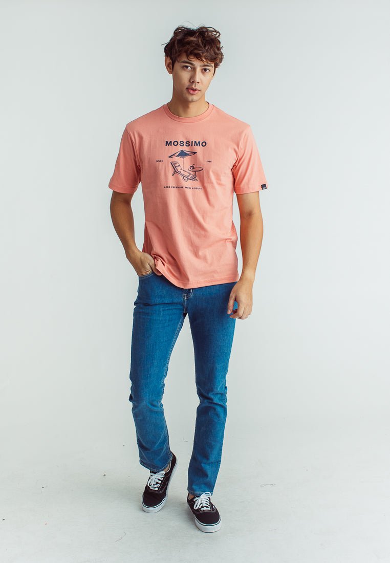 Lobster Bisque with Flat Print Basic Round Neck Comfort Fit tee - Mossimo PH