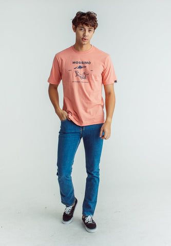 Lobster Bisque with Flat Print Basic Round Neck Comfort Fit tee - Mossimo PH