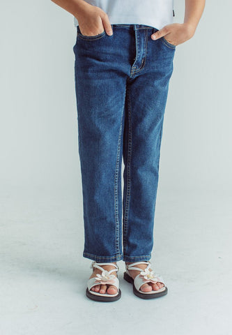 Lyca Dark Blue Regular Straight Fit Five Pocket Jeans - Mossimo PH