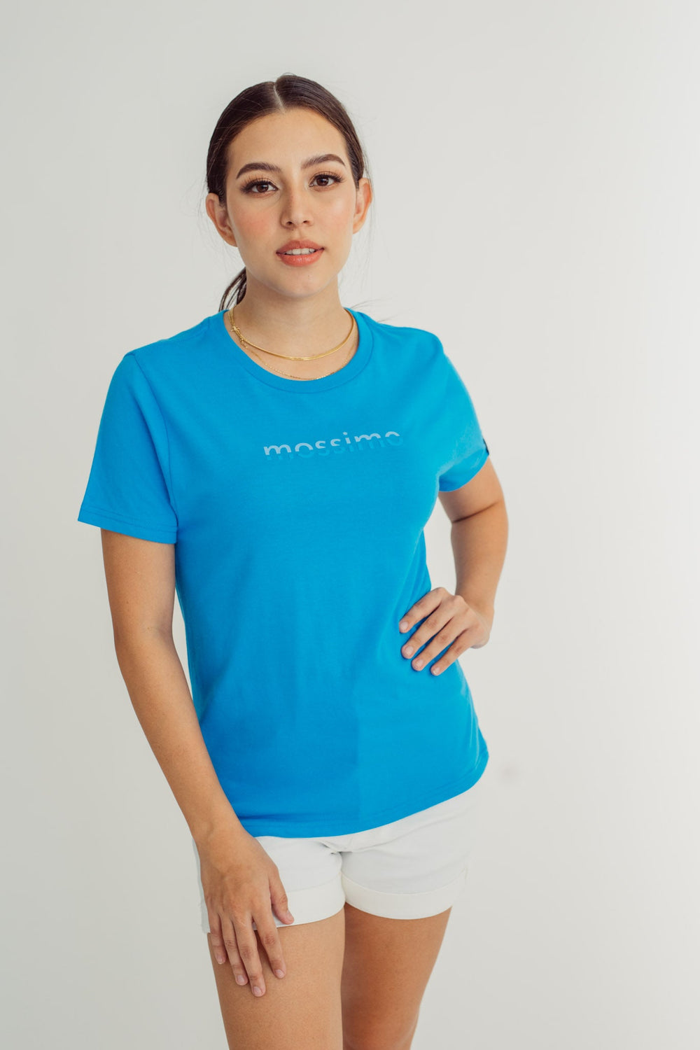 Malibu Blue with Big Branding Flat Print and Silicone Gel Classic Fit Tee - Mossimo PH